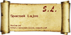 Spacsek Lajos névjegykártya